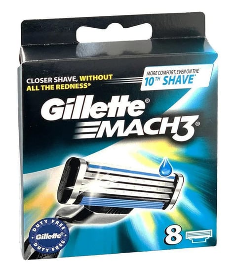 Gillette, Mach 3, wymienne ostrza do maszynki do golenia, 8 szt. Gillette