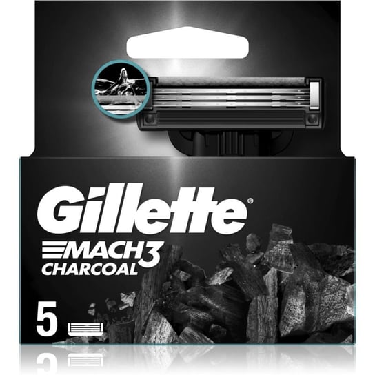 Gillette Mach3 Charcoal Zapasowe Ostrza 5 Szt. Gillette