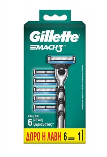 Gillette Mach3, Maszynka do Golenia, 1rączka + 6szt. wkładów Gillette