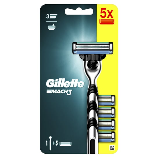 Gillette Mach3 Maszynka do golenia dla mężczyzn  + 5 ostrzy wymiennych Gillette