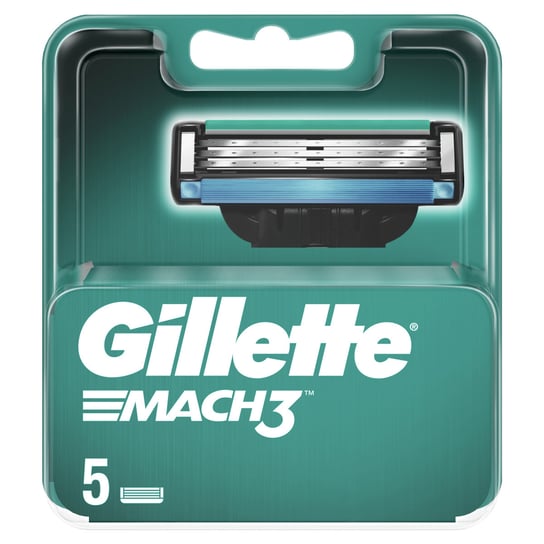 Gillette, Mach3, Ostrza wymienne do maszynki do golenia dla mężczyzn, z ostrzami twardszymi niż stal, 5 szt. Gillette