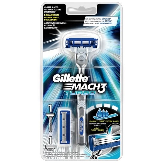 Gillette, Mach3 Turbo, maszynka do golenia + 2 wkłady Gillette