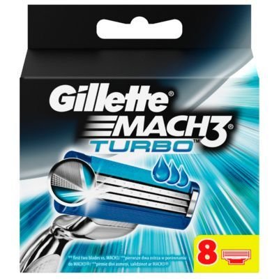 Gillette, Mach3 Turbo, wymienne ostrza do maszynki, 8 szt. Gillette