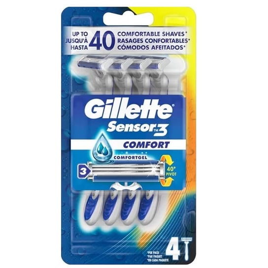 Gillette, Sensor3 Comfort jednorazowe maszynki do golenia 4szt Gillette