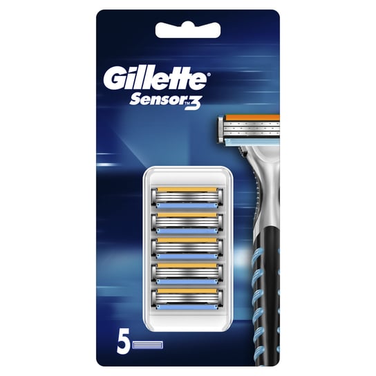 Gillette Sensor3 Ostrza wymienne do maszynki do golenia dla mężczyzn, 5 sztuk Gillette