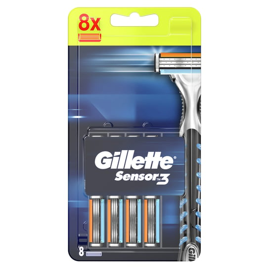 Gillette, Sensor3, Ostrza wymienne do maszynki do golenia dla mężczyzn, 8 szt. Gillette