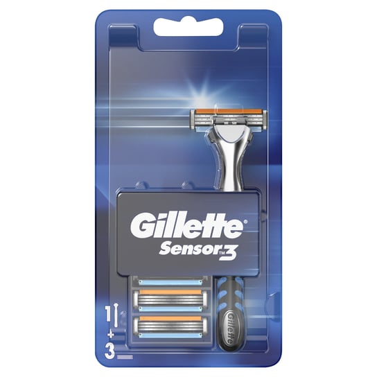 Gillette Sensor3 rączka maszynki do golenia + wymienne ostrza, 3 sztuki Gillette