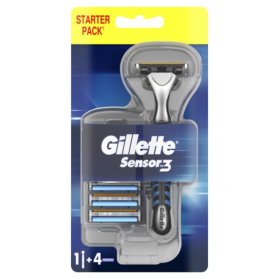Gillette Sensor3 rączka maszynki do golenia + wymienne ostrza, 4 sztuki Gillette