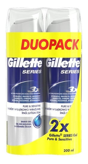 Gillette, Series, żel do golenia Pure & Sensitive, 2x200 ml Gillette