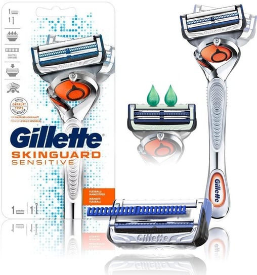 Gillette, Skinguard Flexball Fusion, Maszynka z rączka do golenia ostrze Gillette