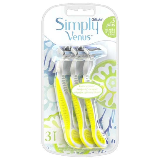 Gillette Venus 3 Yellow, Jednorazowe maszynki do golenia, 3 szt. Gillette