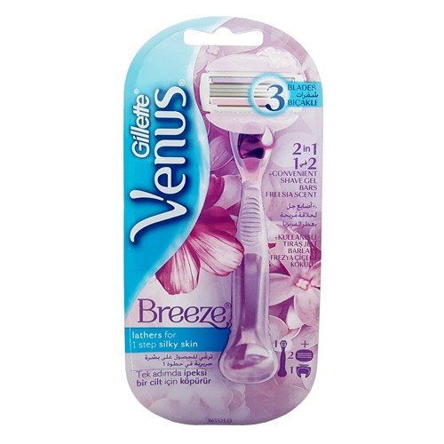 Gillette, Venus Breeze 2in1, maszynka do golenia dla kobiet + wkład, 2 szt. Gillette
