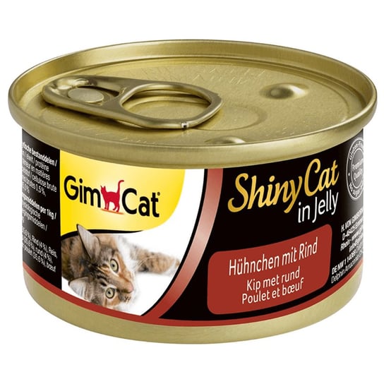 GimCat Shinycat kawałki fileta z kurczaka i wołowiny w galaretce Karma mokra dla kota 70g GimCat