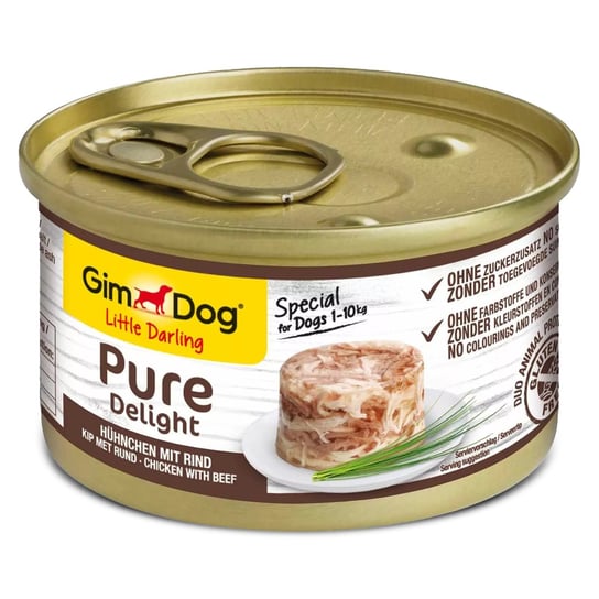 Gimdog Pure Delight 85G  - Karma Dla Małych Psów Kurczak I Wołowina W Galarecie GimDog