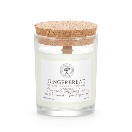 Gingerbread - naturalna świeca zapachowa - rzepakowa, drewniany knot, bez ftalanów 200ml NihilNovi Studio