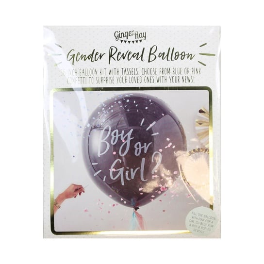 Gingerray balon lateksowy Boy Or Girl Gender Reveal Balloon Ginger Ray