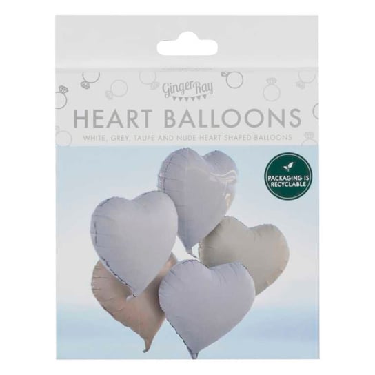 Gingerray balony foliowe Heart Shaped Balloon Bundle Ginger Ray