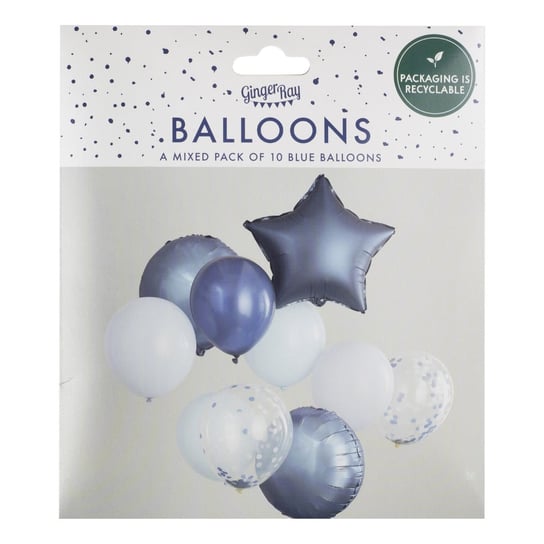 Gingerray balony lateksowe Blue, Navy & Confetti Balloon Bundle Ginger Ray
