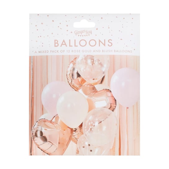 Gingerray balony lateksowe Blush And Rose Gold Balloons Bundle Ginger Ray
