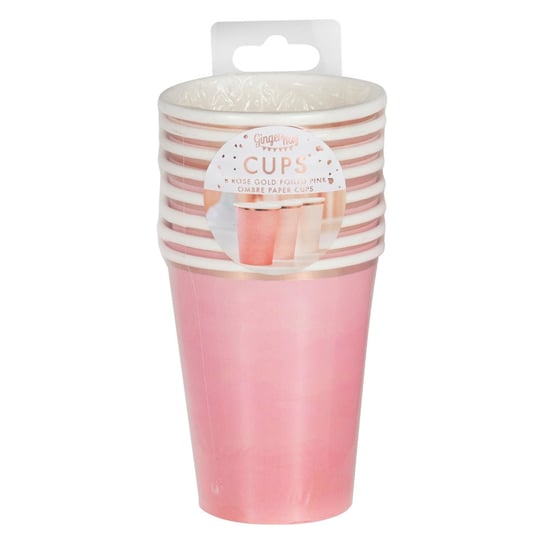 Gingerray Kubki papierowe Ombre Pink Paper Cups Ginger Ray