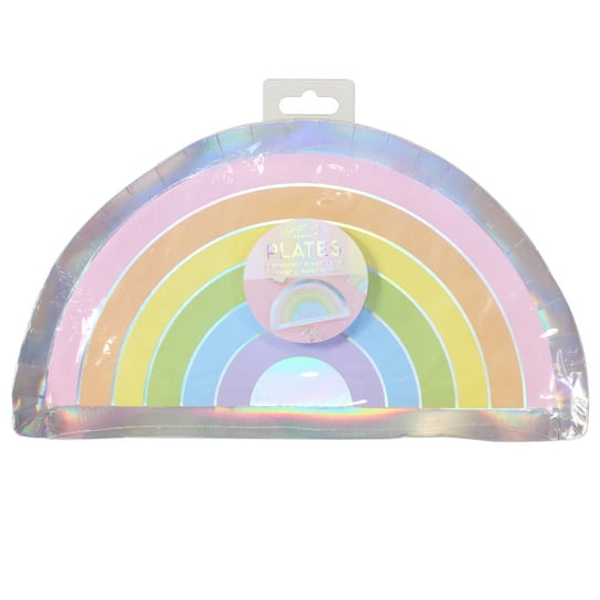 Gingerray Talerzyki papierowe Pastel and Iridescent Paper Rainbow Plates Ginger Ray