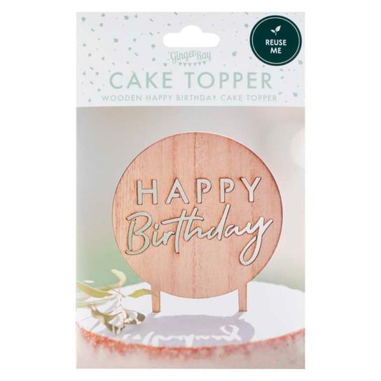 Gingerray Topper Na Tort Wooden Happy Birthday Ginger Ray