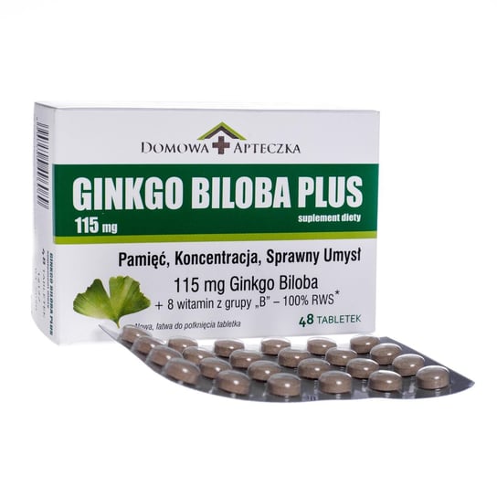 Ginkgo Biloba Plus, suplement diety, 48 tabletek Domowa Apteczka