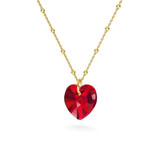 Giorre, złocony naszyjnik z kryształem Swarovskiego - serce, 60 cm GIORRE