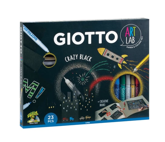 Giotto, Crazy BLack, Zestaw kreatywny do zabawy z papierem i kolorami Fila