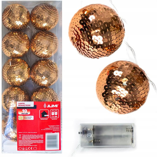 GIRLANDA 10 LED na baterie świetlna lampki kule cotton balls JUMI