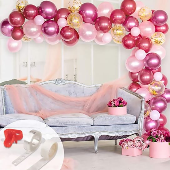 Girlanda balonowa 120 balonów – ciemnoróżowa / rose gold HEDO
