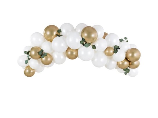 Girlanda balonowa, biało-złota, 61 elementów PartyDeco