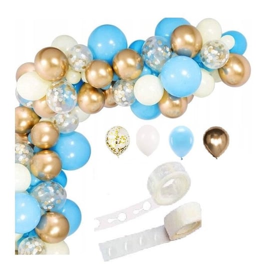 Girlanda balonowa błękitno złota Gotowy zestaw Dekoracji na Roczek Chrzciny Komunia Chłopca inna (Inny)