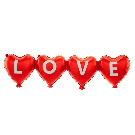 Girlanda balonowa czerwone serca LOVE 101 cm Inna marka