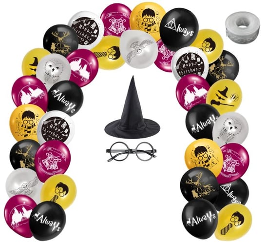 Girlanda Balonowa Harry Potter Balony Urodziny Przyjęcie Okulary Kapelusz Hopki