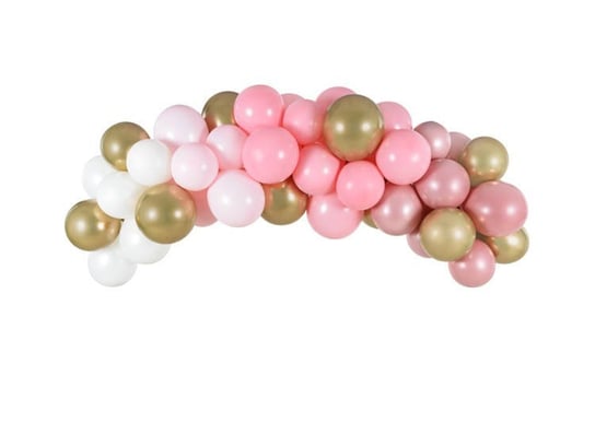Girlanda balonowa, różowa, 61 elementów PartyDeco