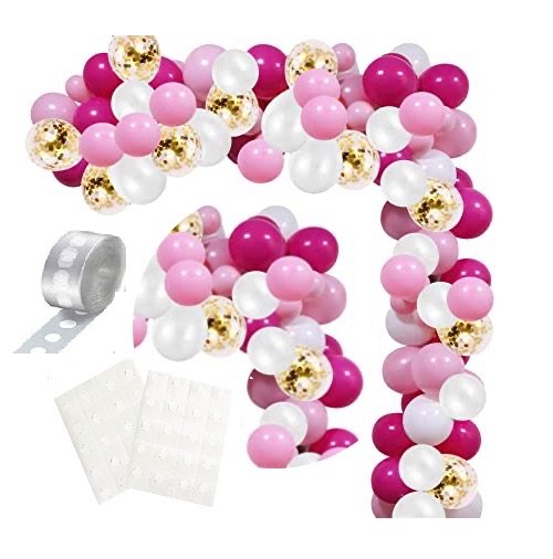 Girlanda balonowa różowa intensywna Na Roczek, Urodziny, Dzień Mamy Gotowy zestaw dekoracji inna (Inny)