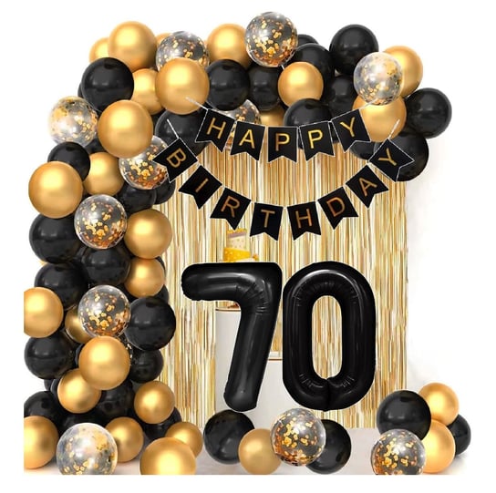 Girlanda balonowa złoto czarna ścianka na 70 Urodziny Gotowy Zestaw Dekoracji inna (Inny)