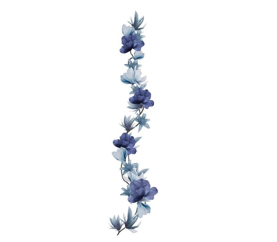 Girlanda Dekoracyjna Z Niebieskich Kwiatów Ozdoba ABC