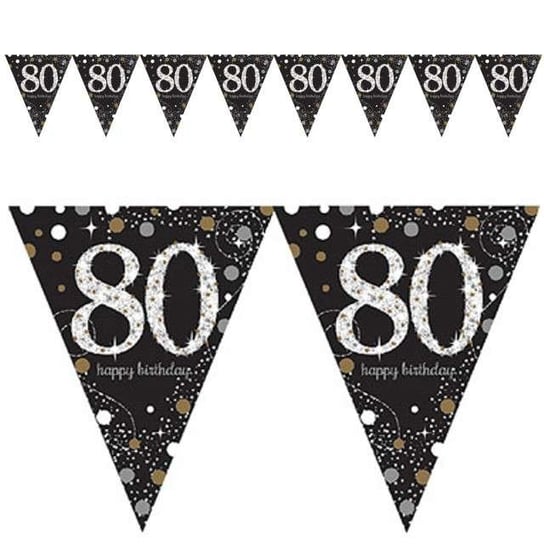 Girlanda, flagi 80 Urodziny - Sparkling Celebrations Gold, 400 cm Amscan