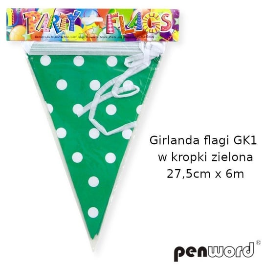 Girlanda Flagi Gk1 W Kropki Zielona 27,5Cm X 6M Penword PENWORD