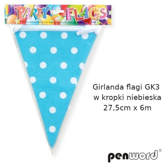 Girlanda Flagi Gk3 W Kropki Niebieska 27,5Cmx6M Penword PENWORD