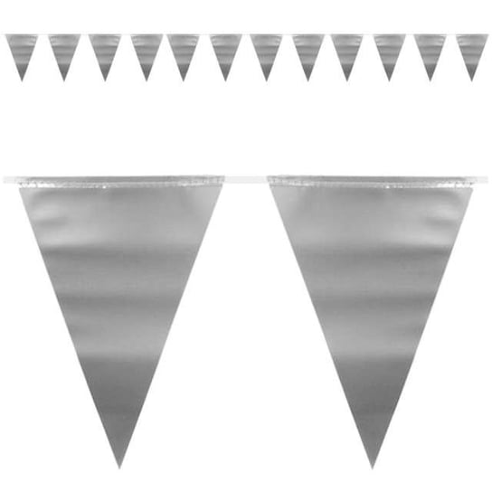 Girlanda, flagi Metaliczny, 600 cm, srebrna Folat