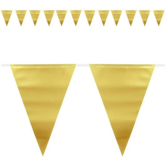 Girlanda, flagi Metaliczny, 600 cm, złota Folat