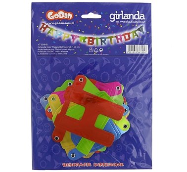 Girlanda Happy Birthday, 140 cm GODAN