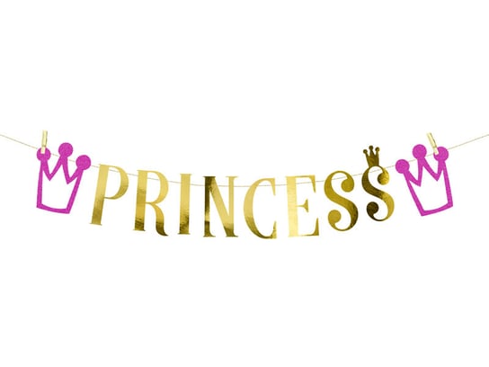 Girlanda, Księżniczka - Princess, różowo-złota, 90 cm PartyDeco