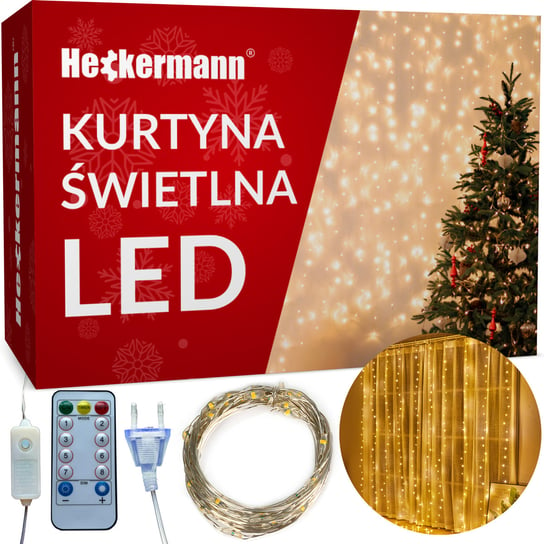 Girlanda LED Heckermann YS-0003 3x3m 300LED Warm Kurtyna świetlna Heckermann