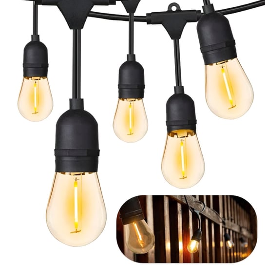 Girlanda LED ogrodowa lampki 10 szt  świetlna zewnętrzna 10 m żarówki E27 Bounn