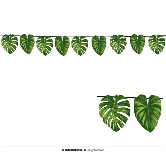 Girlanda liście tropikalne monstera dżungla zieleń ozdoba dekoracja wisząca ABC