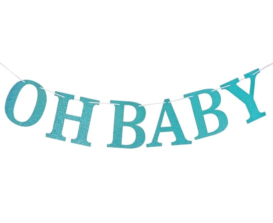 Girlanda papierowa brokatowa B&G Oh Baby, jasnoniebieska, DIY, 300 cm GoDan